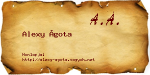 Alexy Ágota névjegykártya