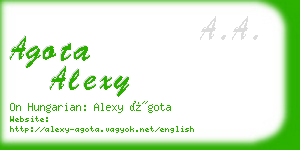 agota alexy business card